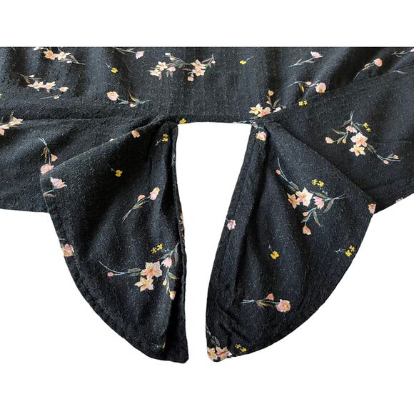 BUFFALO DAVID BITTON CAP SLEEVE BLOUSE, WOMEN, 3X, BLACK W/PINK & YELLOW FLOWERS - Picture 9 of 12